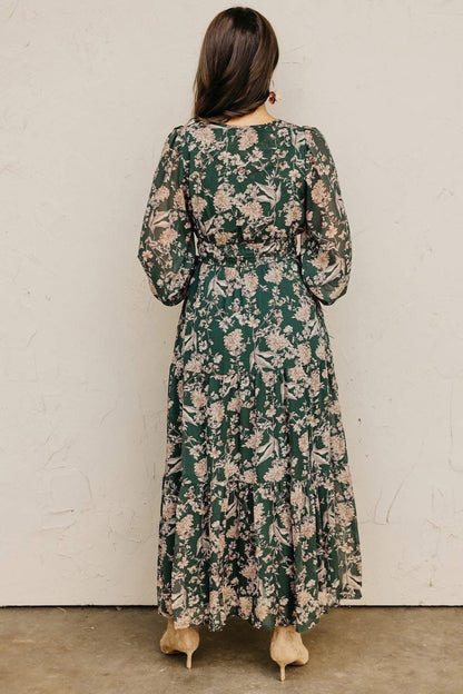 Stevie Dark Green Floral Dress