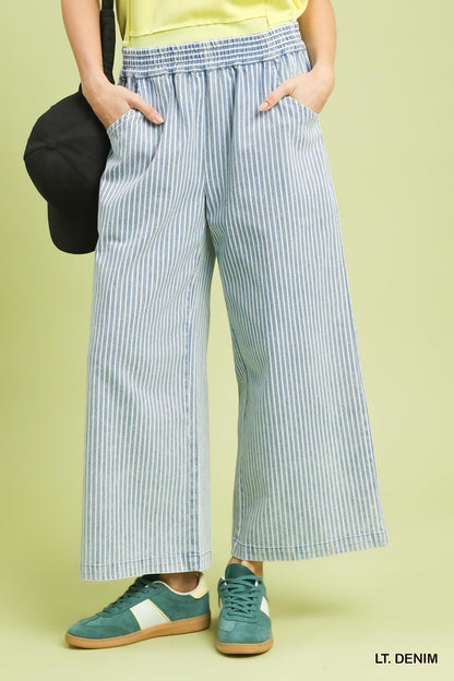 UMGEE Stripe Washed Light Denim Pant