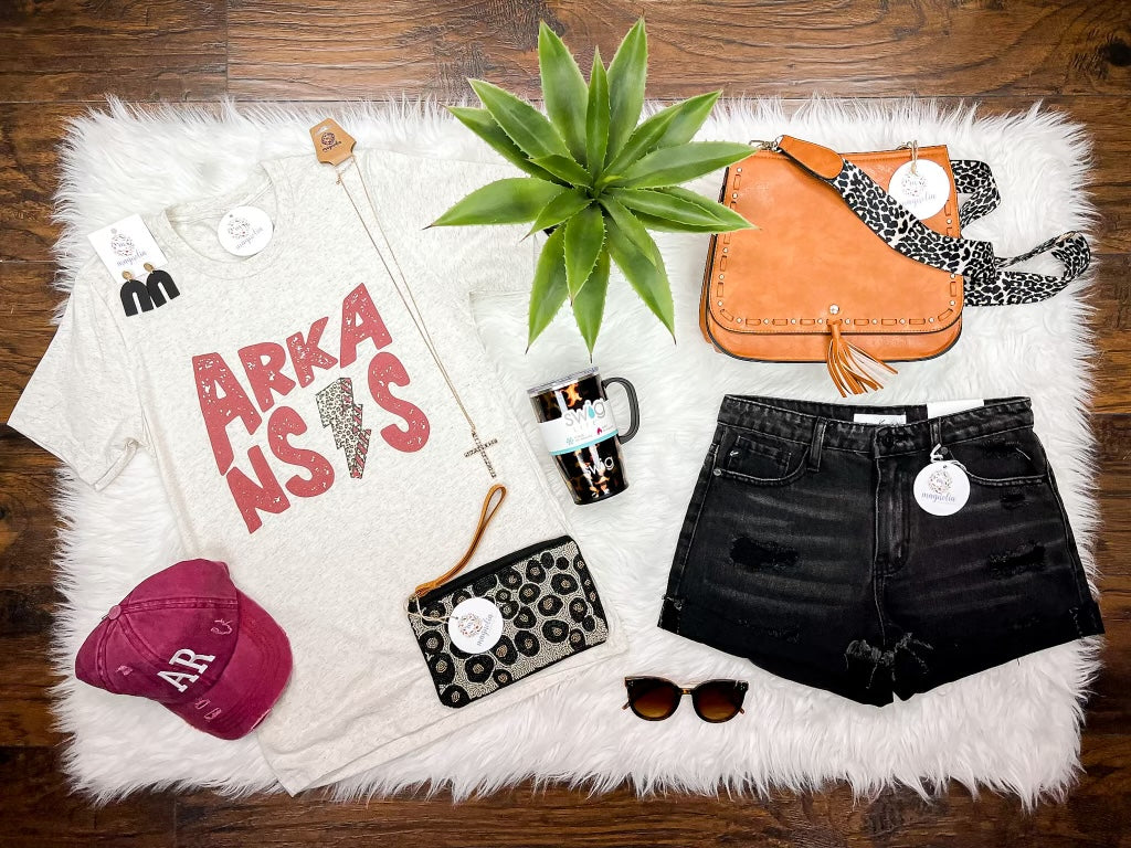 Arkansas Leopard Vintage Graphic Tee