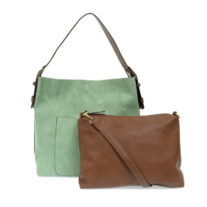 2 PC Joy Susan Classic Hobo Handbag Set Bermuda Green