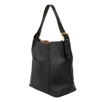 2 PC Joy Susan Classic Hobo Handbag Set Black