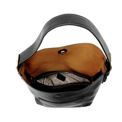 2 PC Joy Susan Classic Hobo Handbag Set Black