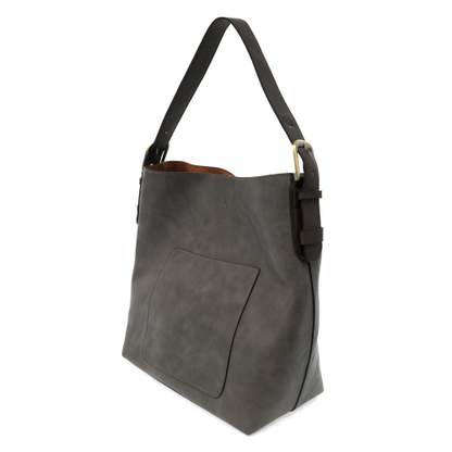 2 PC Joy Susan Classic Hobo Handbag Set Charcoal