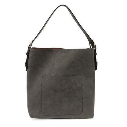 2 PC Joy Susan Classic Hobo Handbag Set Charcoal