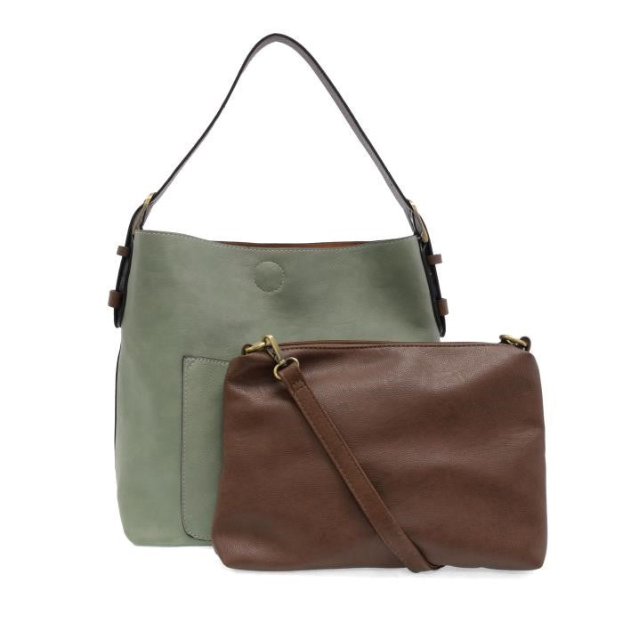 2 PC Joy Susan Classic Hobo Handbag Set Dusty Sage