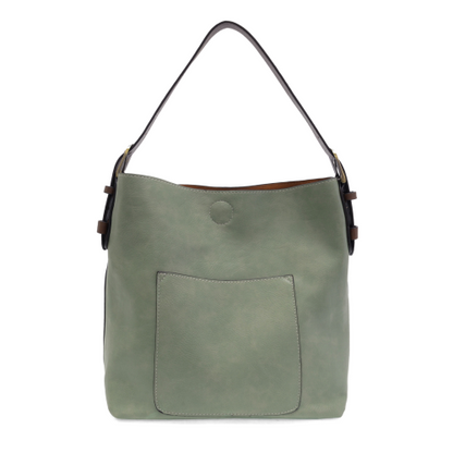 2 PC Joy Susan Classic Hobo Handbag Set Dusty Sage
