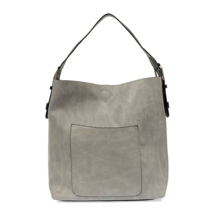 2 PC Joy Susan Classic Hobo Handbag Set Grey