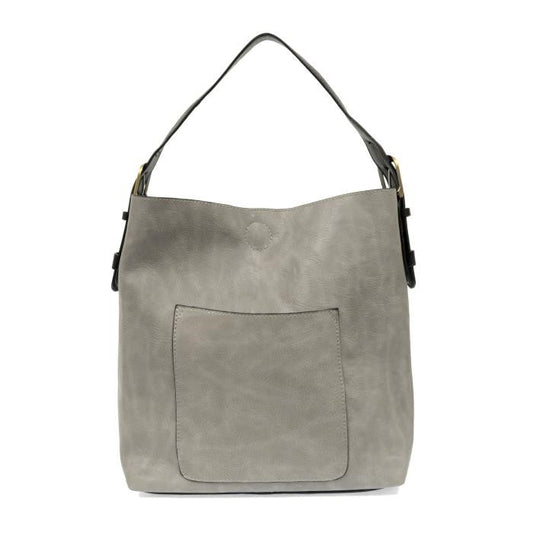 2 PC Joy Susan Classic Hobo Handbag Set Grey