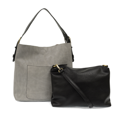 2 PC Joy Susan Classic Hobo Handbag Set Grey