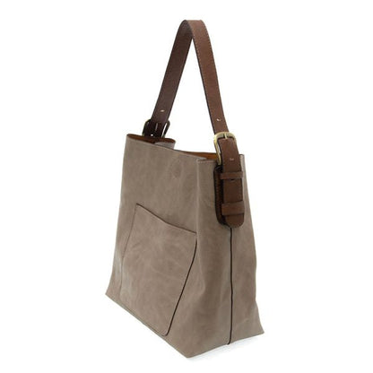 2 PC Joy Susan Classic Hobo Handbag Set Heathered Grey