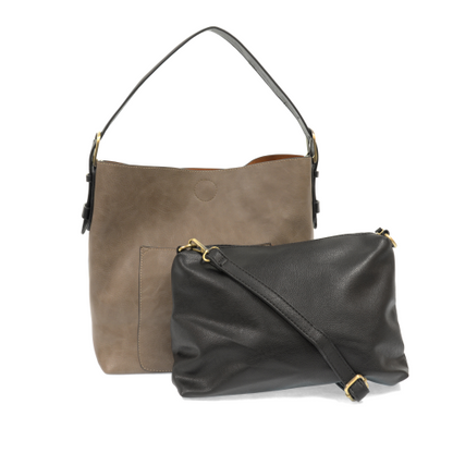 2 PC Joy Susan Classic Hobo Handbag Set Mushroom