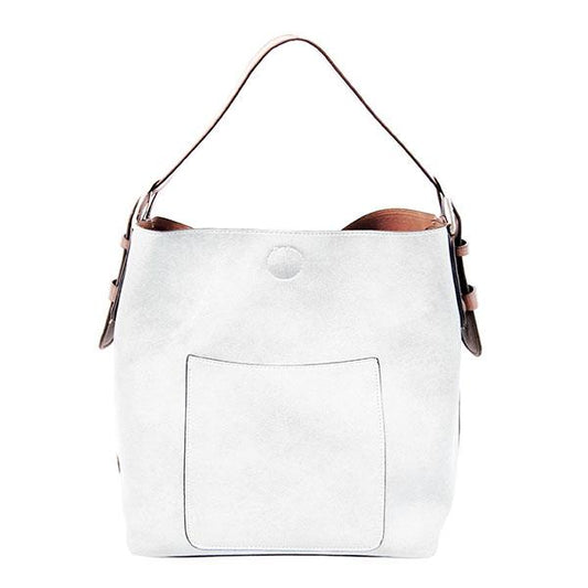2 PC Joy Susan Classic Hobo Handbag Set White