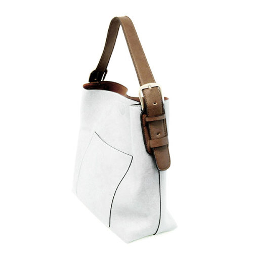 2 PC Joy Susan Classic Hobo Handbag Set White