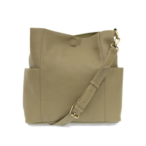 2 PC Joy Susan Kayleigh Side Pocket Bucket Bag Set Sage