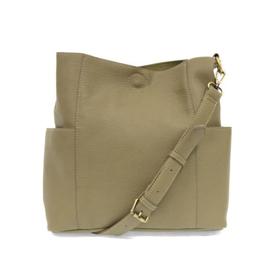 2 PC Joy Susan Kayleigh Side Pocket Bucket Bag Set Sage
