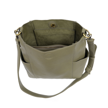 2 PC Joy Susan Kayleigh Side Pocket Bucket Bag Set Sage