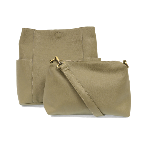 2 PC Joy Susan Kayleigh Side Pocket Bucket Bag Set Sage