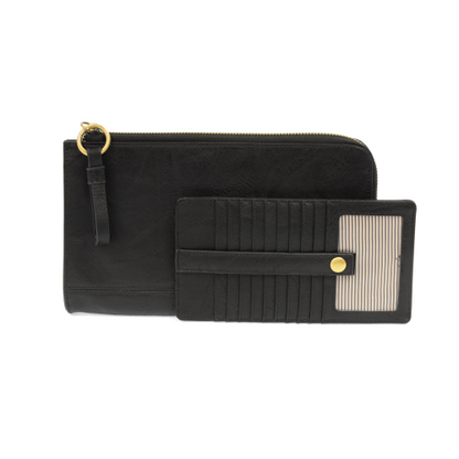 2 PC Karina Convertible Wristlet & Wallet Set Black