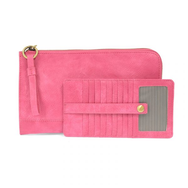 2 PC Karina Convertible Wristlet & Wallet Set Vivid Pink