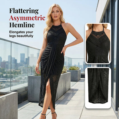 Sleeveless Irregular Halter Dress For Women