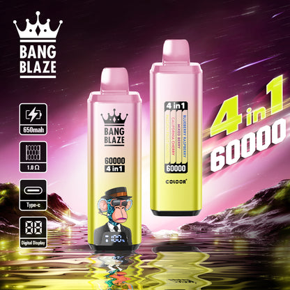 Bang Blaze 60000 – 4 flavors in a single device! 🔥 Fast shipping in 1–5 days. 🚚 Tax- and duty-free. 💨 Up to 60,000 puffs of pure flavor! Buy it now and save! ⚡
