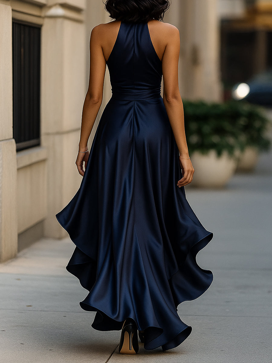 Palmer - Luxe Halter Wrap Maxi Dress