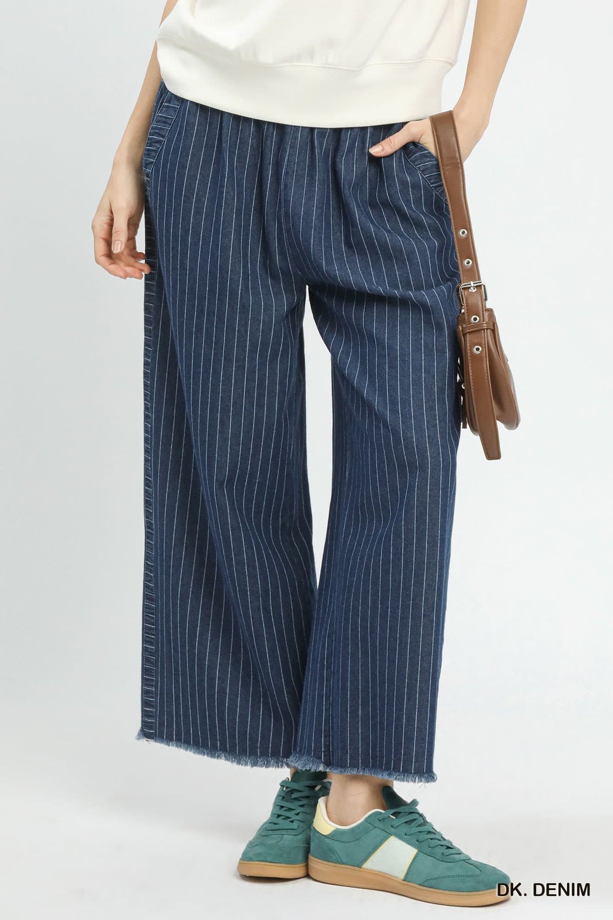 UMGEE Dark Denim Stripe Wide Leg Pant