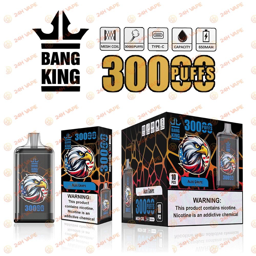 Bang King Crystal 30000 30K Puffs 2% 3% 5% Nicotine Hottest Disposable Vape