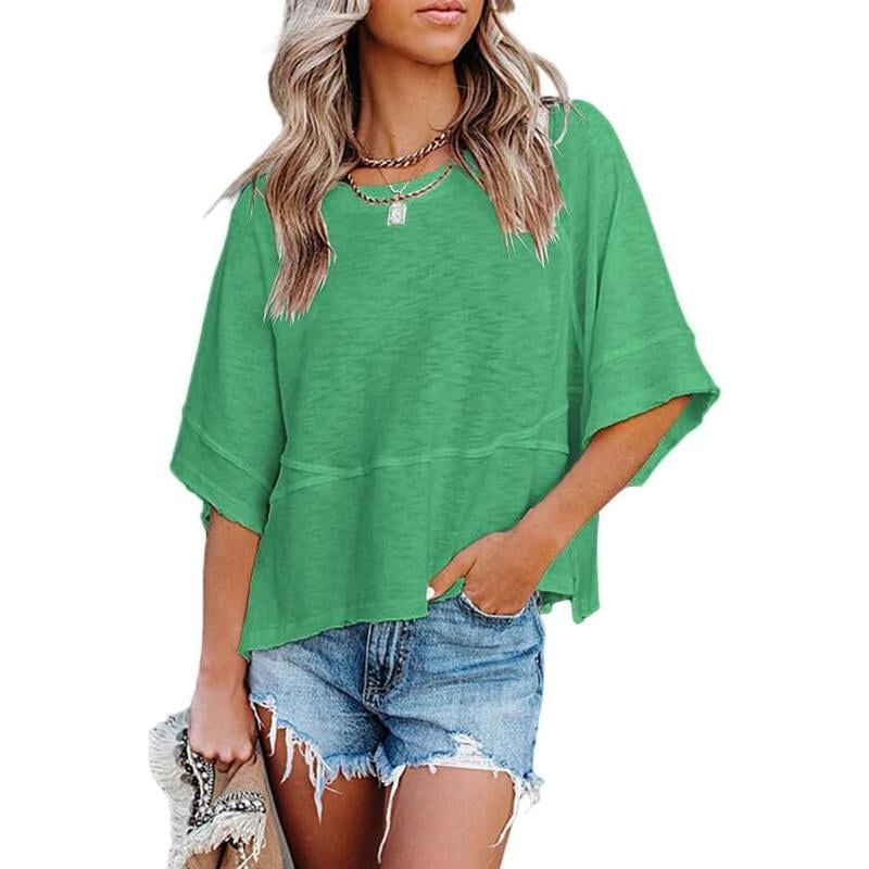 💥Women's Summer Casual Crewneck Batwing Half Sleeve T-Shirts