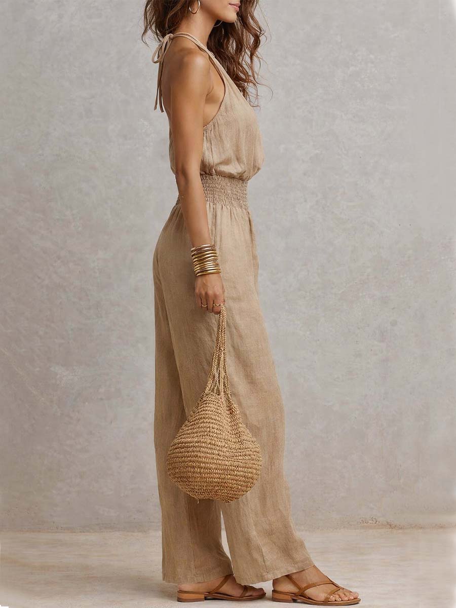 Elenie - Lightweight Halter-Neck Jumpsuit