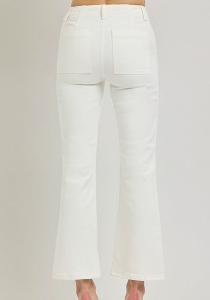 RISEN Hannah White Utility Crop Jean