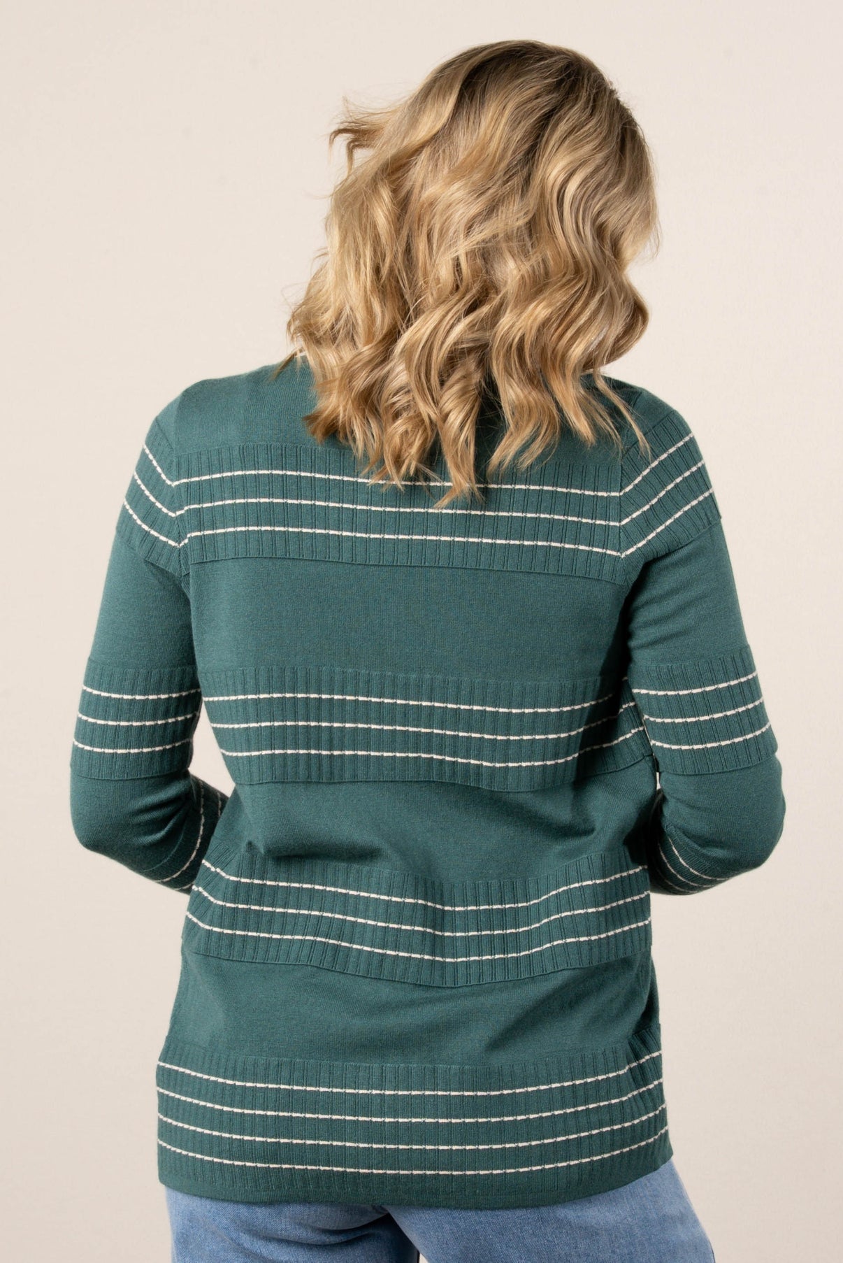 Stitch Stripe Cardigan Jade