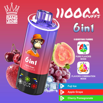 Bang Leader 110000 110K Puffs 6 in 1 Flavors Newest Original Rechargeable LED Display Disposable Vape