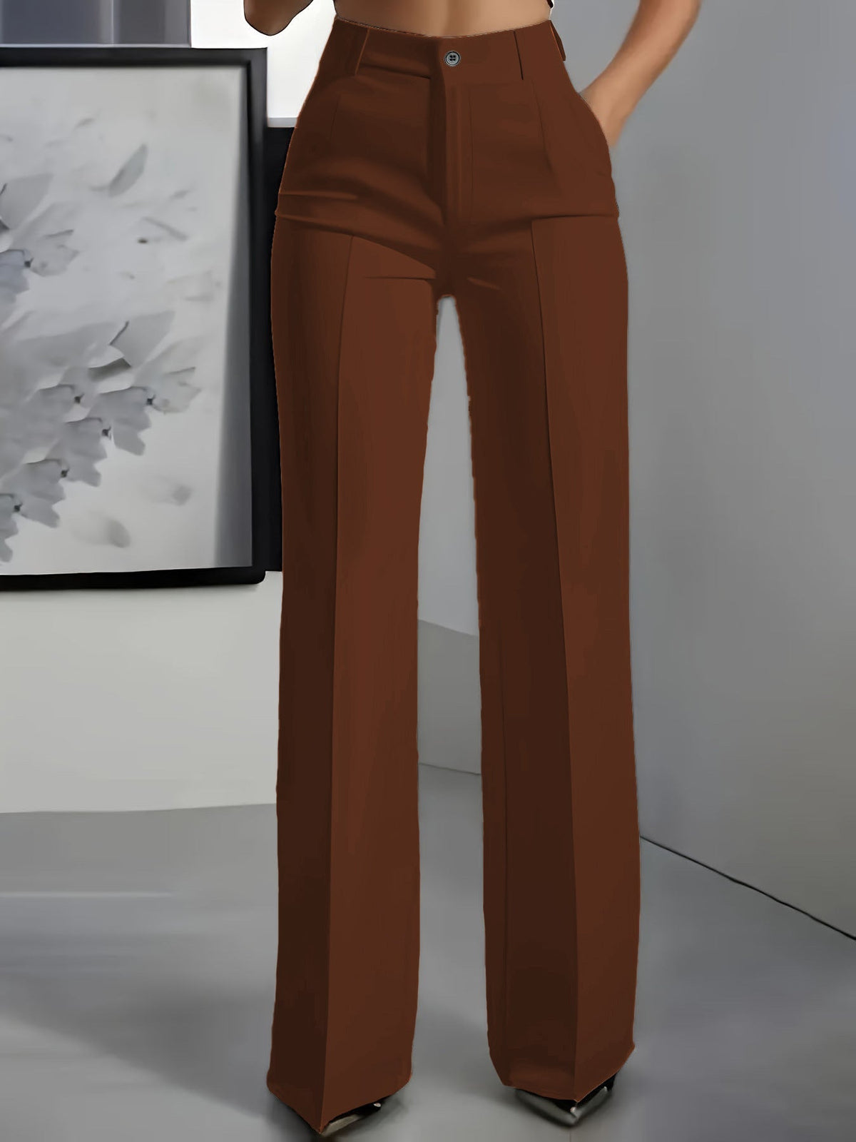 Orelisse - High Waisted Wide Leg Trousers