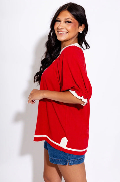 UMGEE Red Contrast Top