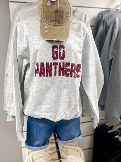 Go Panthers Screen Print Sweatshirt Ash Grey