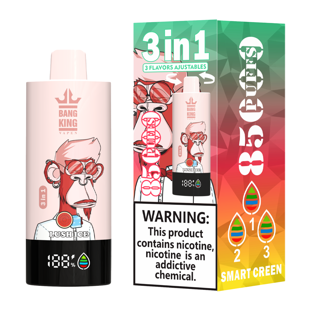 Bang King 85000 85k Puffs 3 in 1 Flavors Newest Original Rechargeable LCD Display Disposable Vape