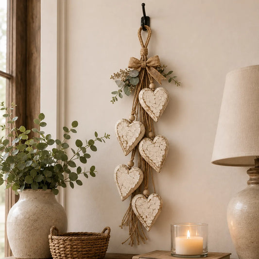 Alinora - Distressed Heart Tassel Wall Accent