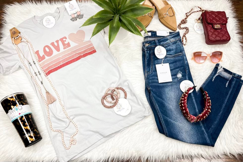 Vintage Stripe Love Tee