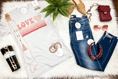 Vintage Stripe Love Tee