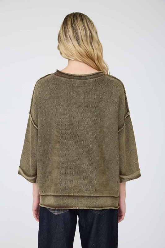 Mineral Washed Everything Sweater Mocha