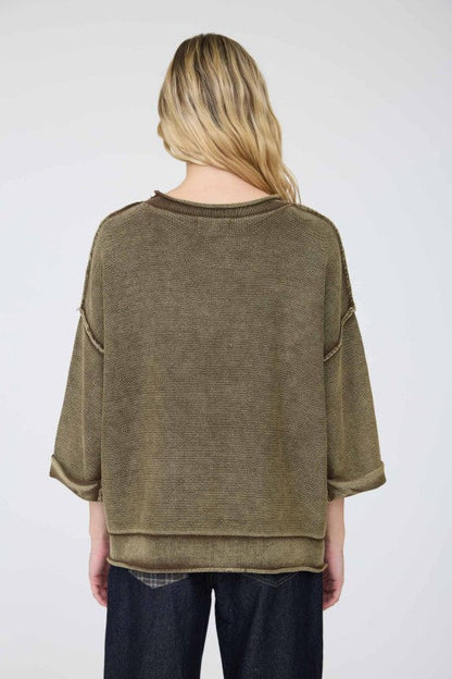 Mineral Washed Everything Sweater Mocha