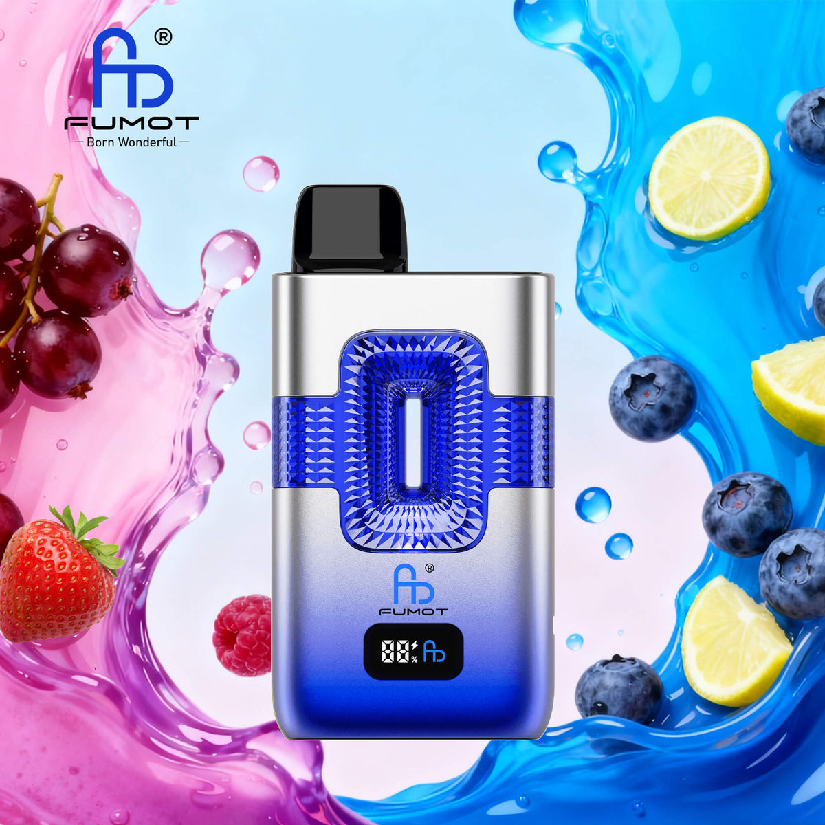 Fumot ECO 2in1 50000 50K Puffs Double Flavors Smart Display Original Rechargeable Disposable Vape