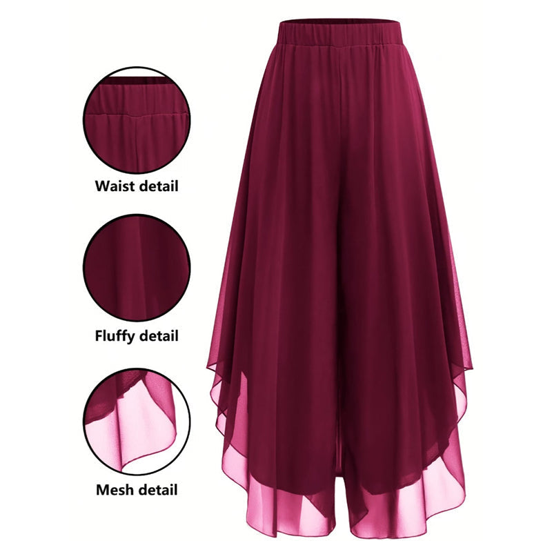 Hope - Chiffon Overlay Wide Leg Trousers