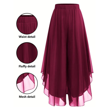 Hope - Chiffon Overlay Wide Leg Trousers