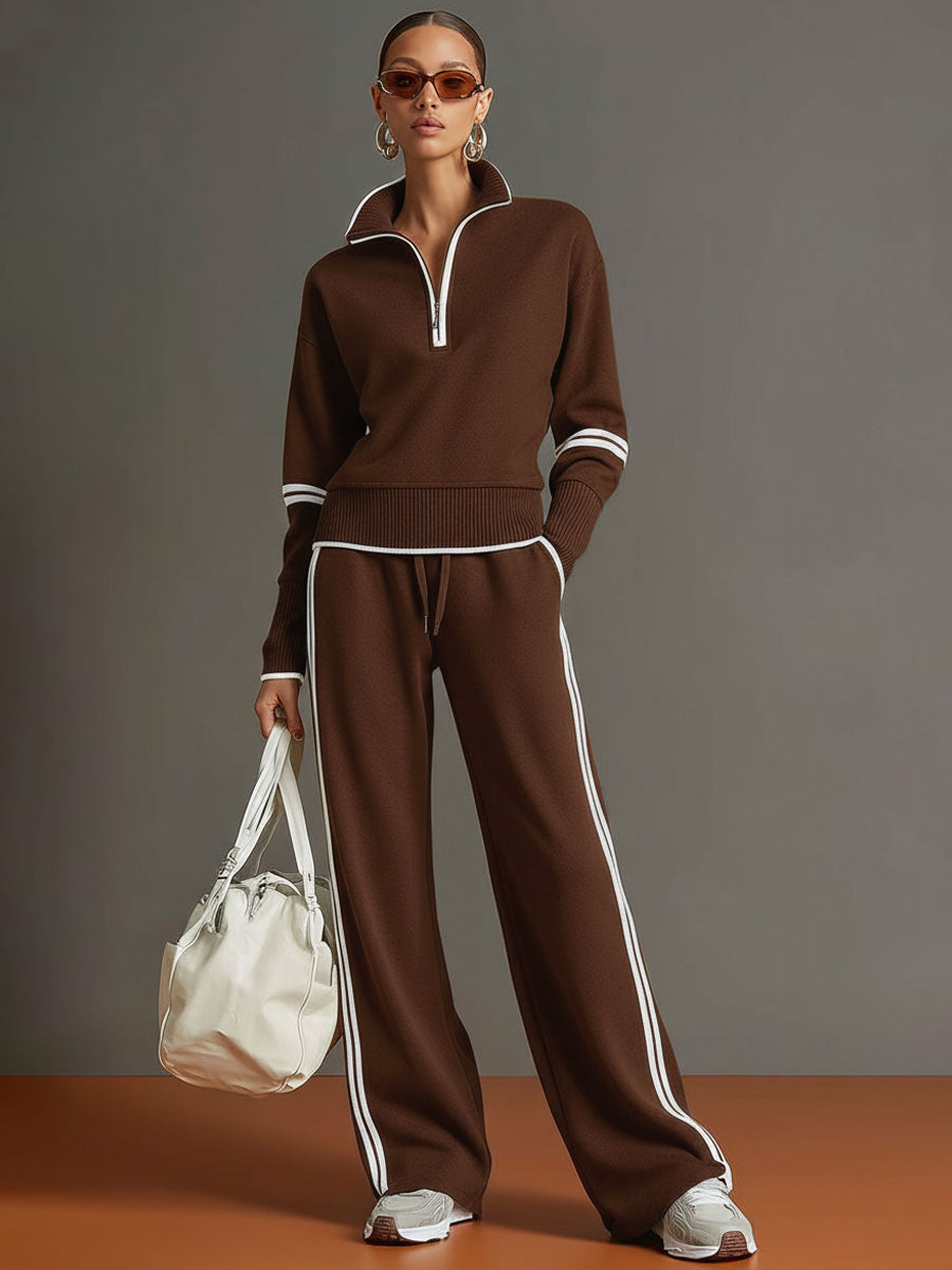 Honora - Soft-Touch Wide-Leg Two-Piece Set