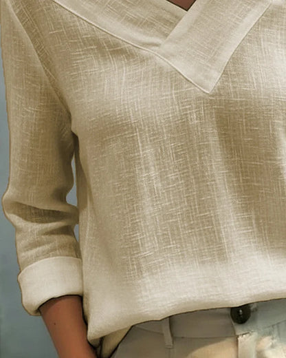 Calira - Soft-Touch V-Neck Off-Shoulder Top