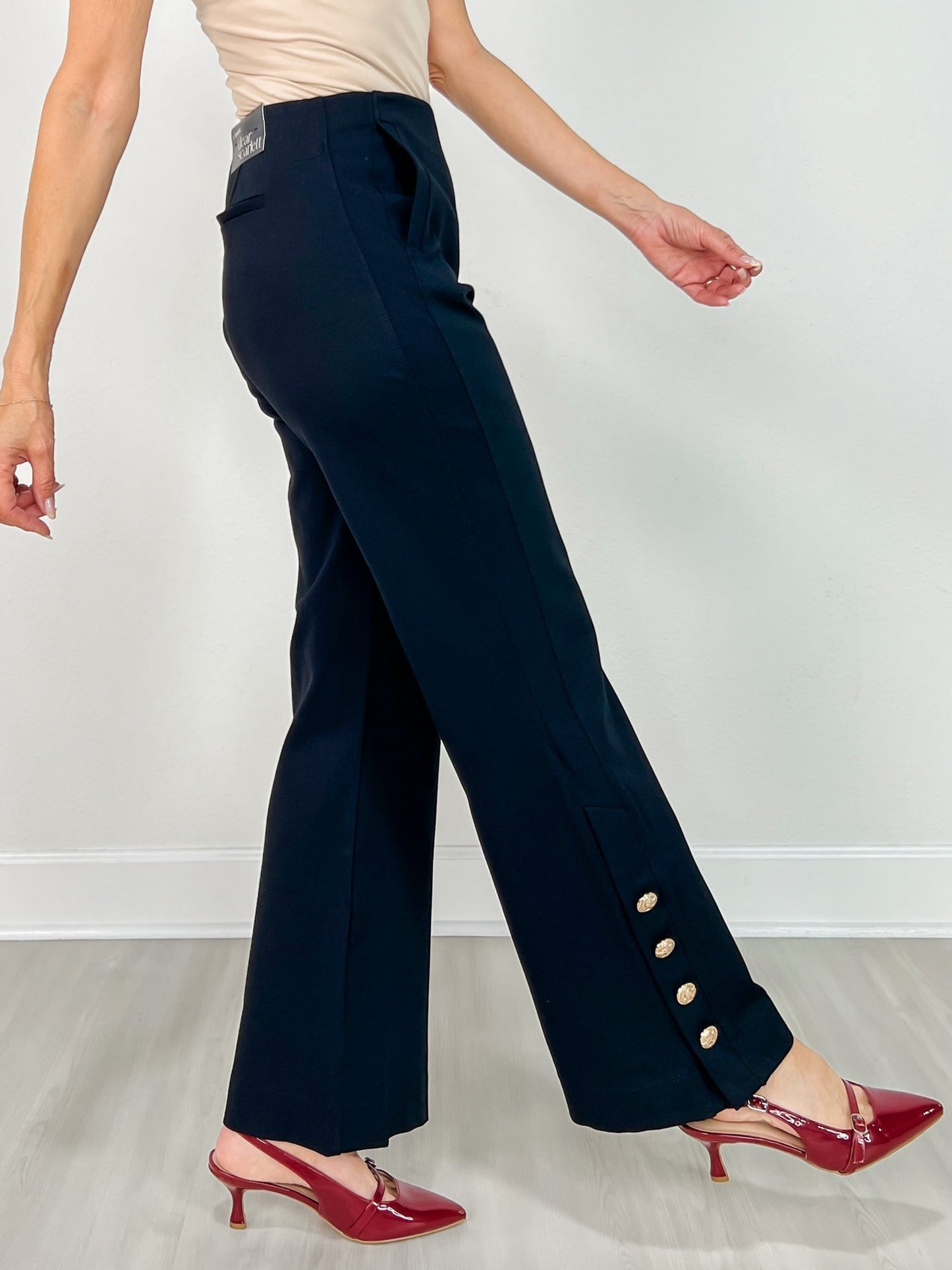Gold Button Gala Straight Pant