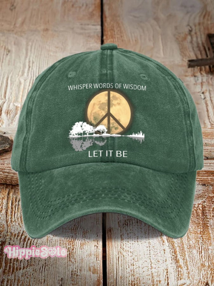 Hippie Guitar Lake Whisper Words Of Wisdom Let It Be Print Baseball Cap