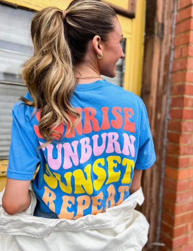 Sunrise Sunburn Sunset Repeat Tee